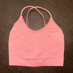 Colsie Coral Ribbed Bandeau